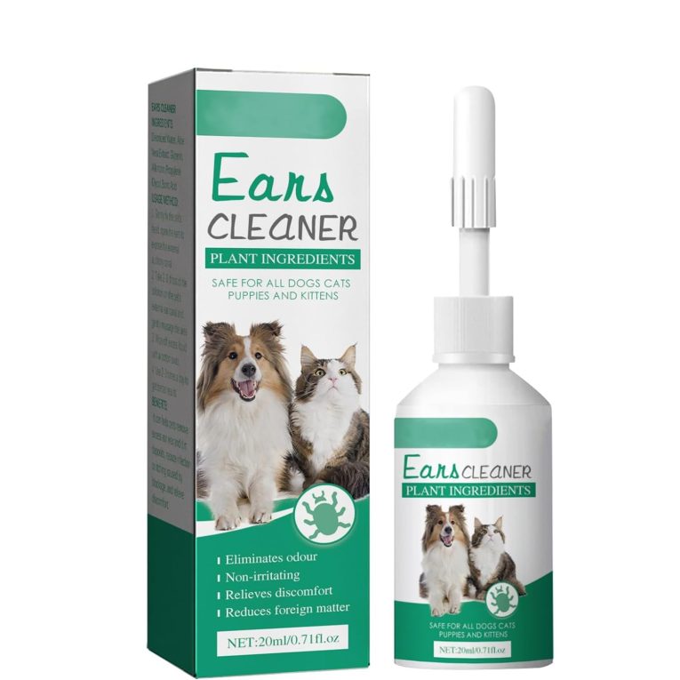 منظف اذن متطور للكلاب والقطط من ماكبيتي، محلول طبيعي للاذن لتخفيف الحكة وازالة الروائح الكريهة، ينظف قناة الاذن ويمنع العدوى، عناية متطورة لطيفة باذنين الكلاب والقطط (20 مل)