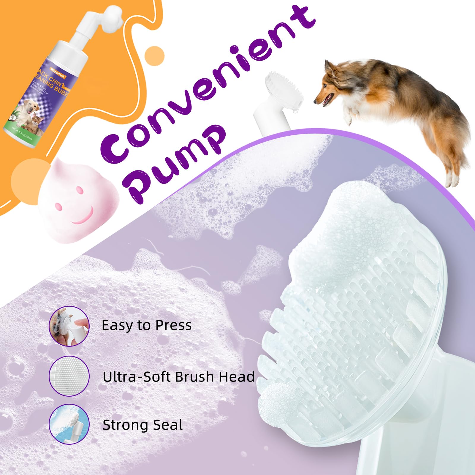 منظف حب الشباب والذقن من كات بلاك 5 اونصة (150 مل)، موس للعناية بالحيوانات الاليفة بدون شطف مع راس فرشاة ناعمة، يزيل الرؤوس السوداء ويزيل الشحوم من الذيل، ويعالج شعر الحيوانات الاليفة