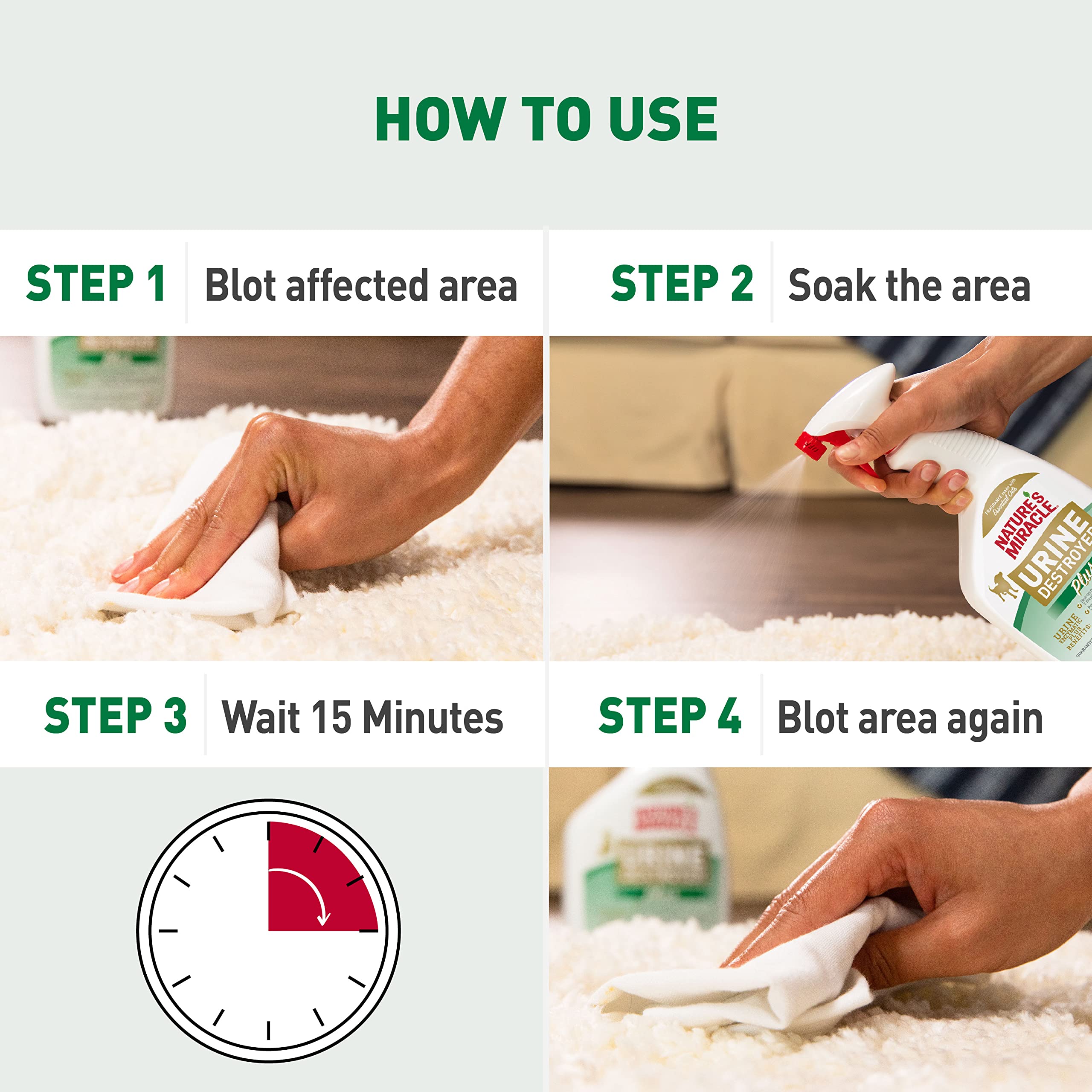 نيتشرز ميراكل يورين ديستروير بلس كات، 32 اونصة، تركيبة انزيمية، جاهزة للاستخدام