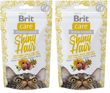 وجبة خفيفة للقطط للحصول علي شعر لامع من بريت كير، سمك السالمون، كل مراحل الحياة، 50.0 غرام