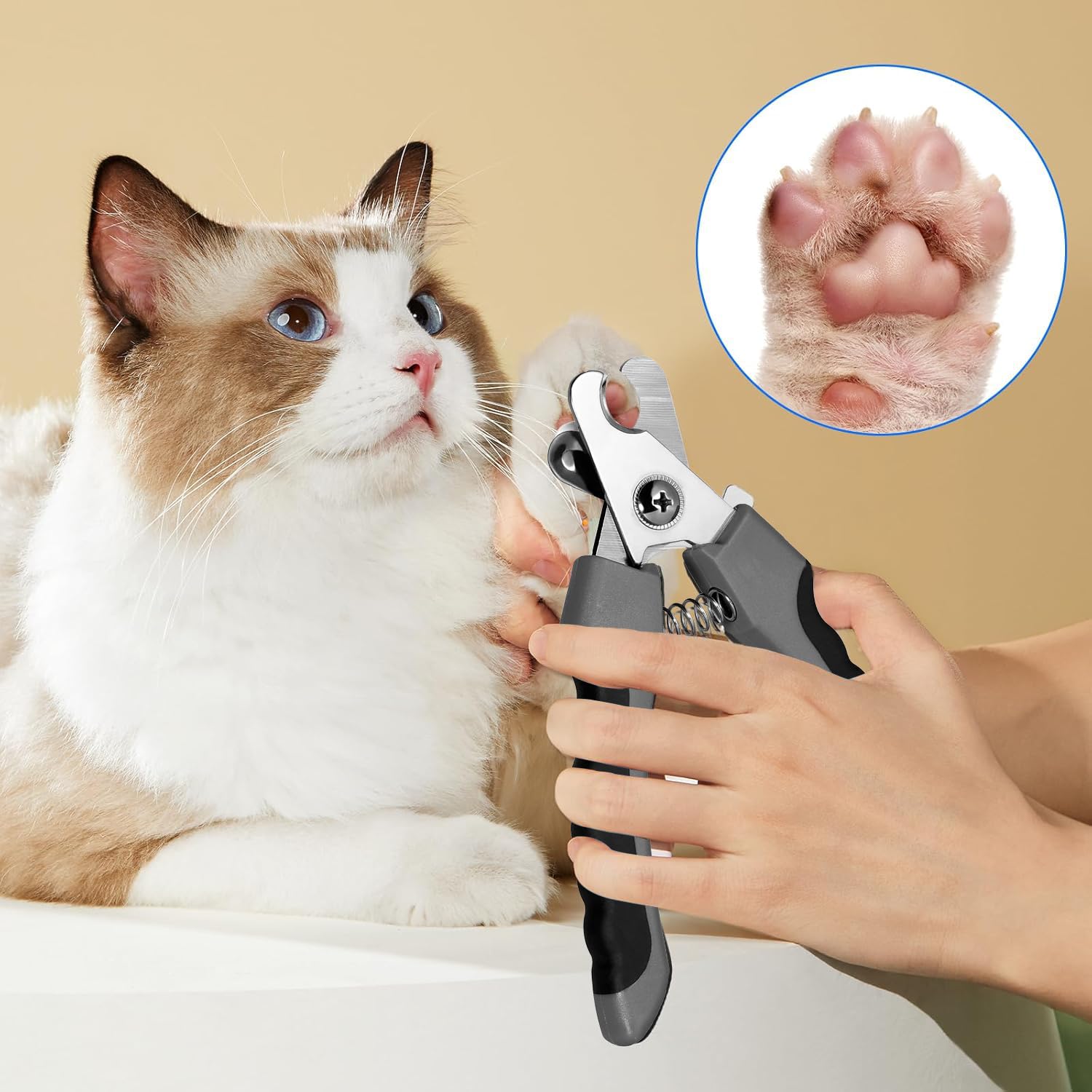 YSYONBOE 3 in 1 Claw Scissors for Dogs Cats Nail Clippers with Nail File Stainless Steel Claw Pliers for Beginners Cat Claws Cutter for Pets Claw Care