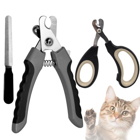 YSYONBOE 3 in 1 Claw Scissors for Dogs Cats Nail Clippers with Nail File Stainless Steel Claw Pliers for Beginners Cat Claws Cutter for Pets Claw Care