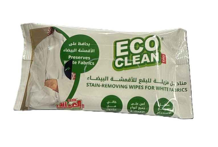 إيكو كلين مناديل إزالة البقع – مخصصة للملابس البيضاء – بدون مبيض – تزيل البقع فورًا – 10 مناديل - من العملاق