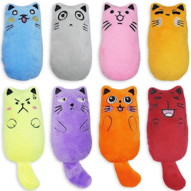 العاب قطط بالنعناع البري، لعبة مضغ مخملية ناعمة للقطط في الاماكن المغلقة، لعبة تسنين تفاعلية للقطط