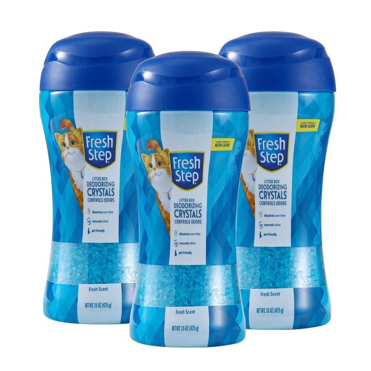 بلورات برائحة منعشة لصندوق فضلات القطط من فريش ستيب | تزيل الروائح الكريهة| تقاوم وتحد من روائح القطط للحفاظ على منزلك نظيفا، 3 عبوات كل منها بسعة 15 اونصة
