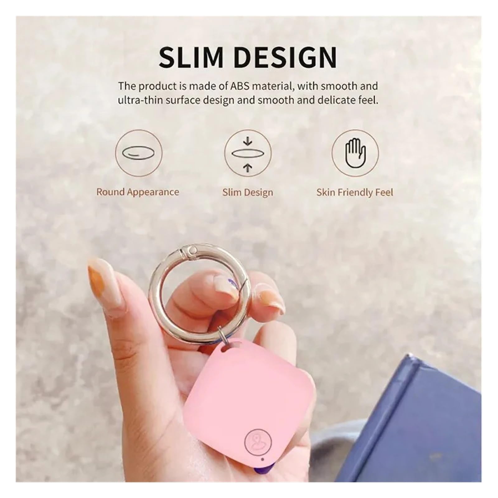 جهاز تتبع صغير بنظام تحديد المواقع GPS 5.0 مضاد للضياع، جهاز مربع للحيوانات الاليفة والقطط والحيوانات الاليفة والاطفال، محفظة مضادة للضياع، جهاز تتبع ذكي لتحديد المواقع (بينك)