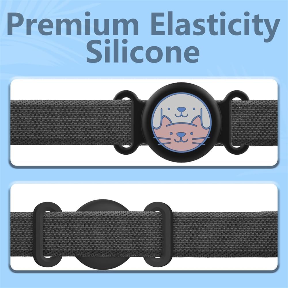 حامل طوق الحيوانات الاليفة من ابوتو، حافظة سيليكون مقاومة للماء مع قفل امن، غطاء جهاز تتبع GPS مضاد للصدمات للكلاب والقطط، ملحقات تتبع الحيوانات الاليفة المضادة للضياع