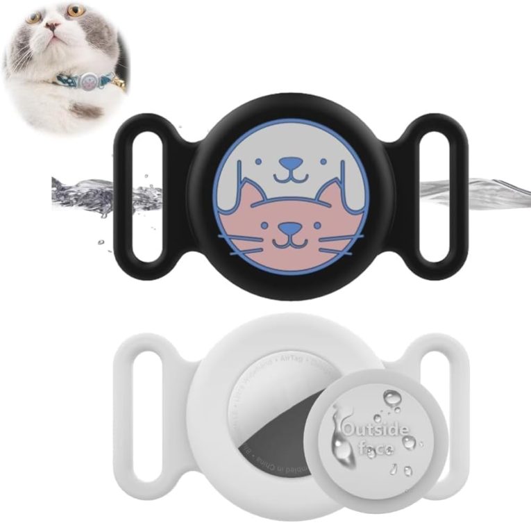 حامل طوق الحيوانات الاليفة من ابوتو، حافظة سيليكون مقاومة للماء مع قفل امن، غطاء جهاز تتبع GPS مضاد للصدمات للكلاب والقطط، ملحقات تتبع الحيوانات الاليفة المضادة للضياع