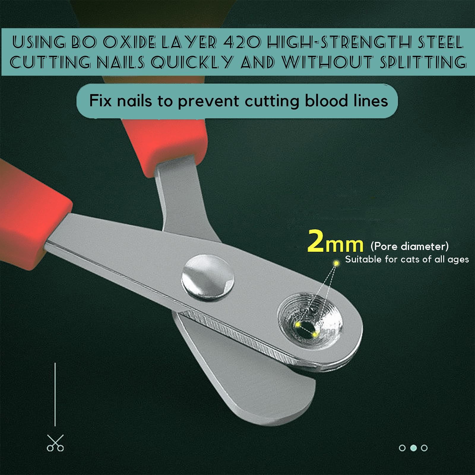 قصافة اظافر القطط ذات الفتحات الدائرية من ترومون - تجنب قص اظافر الحيوانات الاليفة بشكل مفرط للقطط شديدة النشاط التي تحب المعاناة - اداة حلاقة احترافية للقطط الصغيرة (2 ملم - برتقالي)