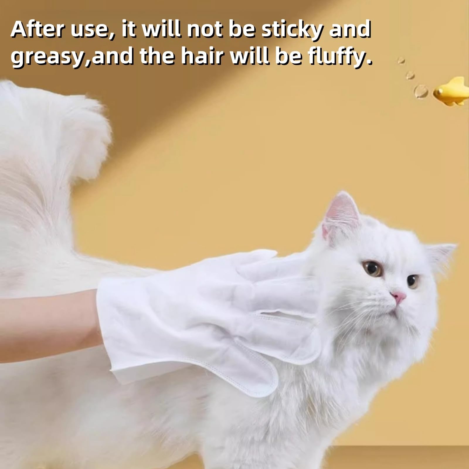 مجموعة مناديل تنظيف للحيوانات الأليفة للكلاب والقطط من ميمو بير، مناديل إزالة الروائح الكريهة مضادة للحساسية للقطط، قفازات تنظيف الفراء والأرداف للحيوانات الأليفة للكلاب - 6 قطع (1 عبوة)