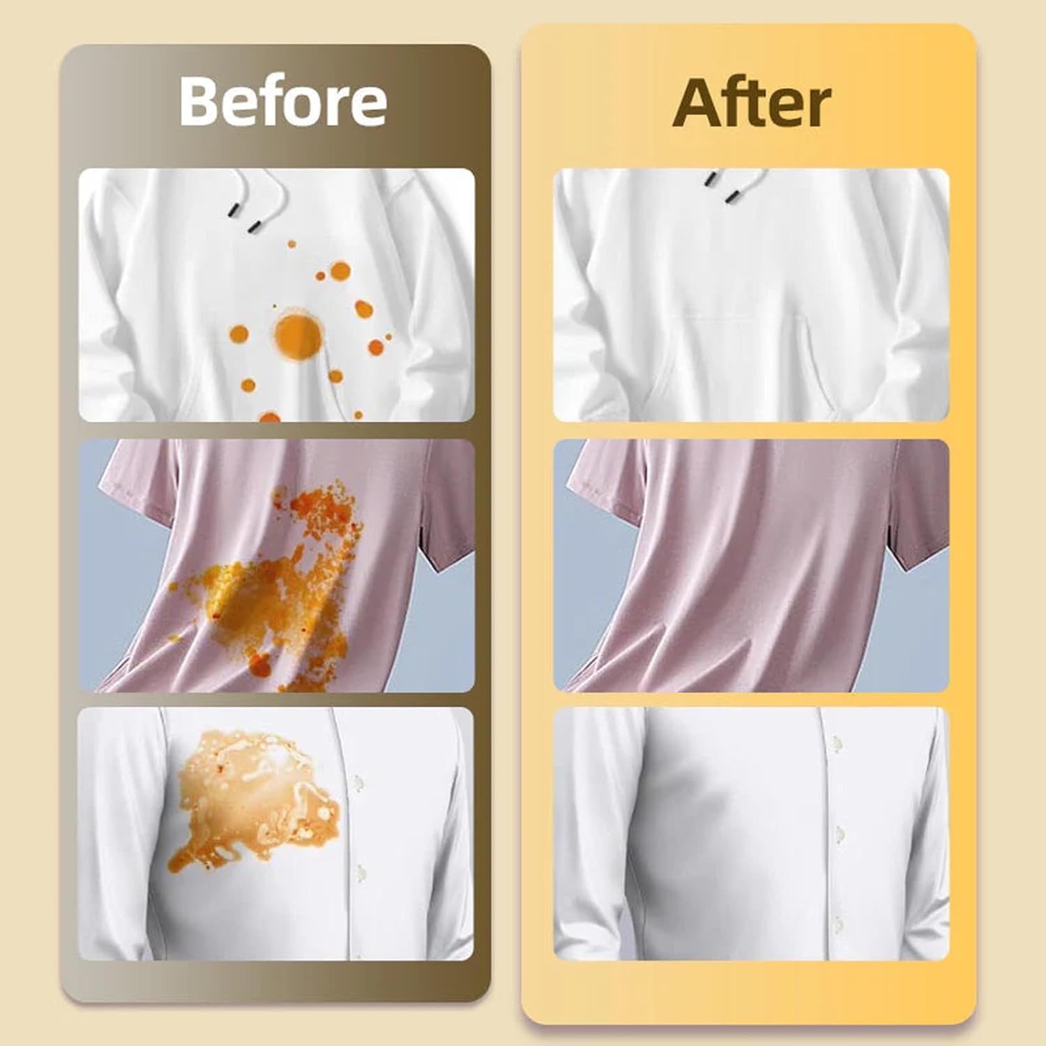 مزيل البقع الزيتية القوي للملابس - تركيبة انزيمية نشطة لبقع الطعام والمشروبات والشحوم، مزيل فعال للبقع للملابس - زجاجتان