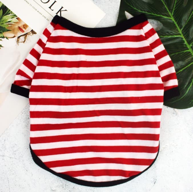 تي شيرت هالامودو المخططة جيدة التهوية للقطط والكلاب الأليفة من اي ايه (مقاس ميديوم M، عبوة من 4 قطع)