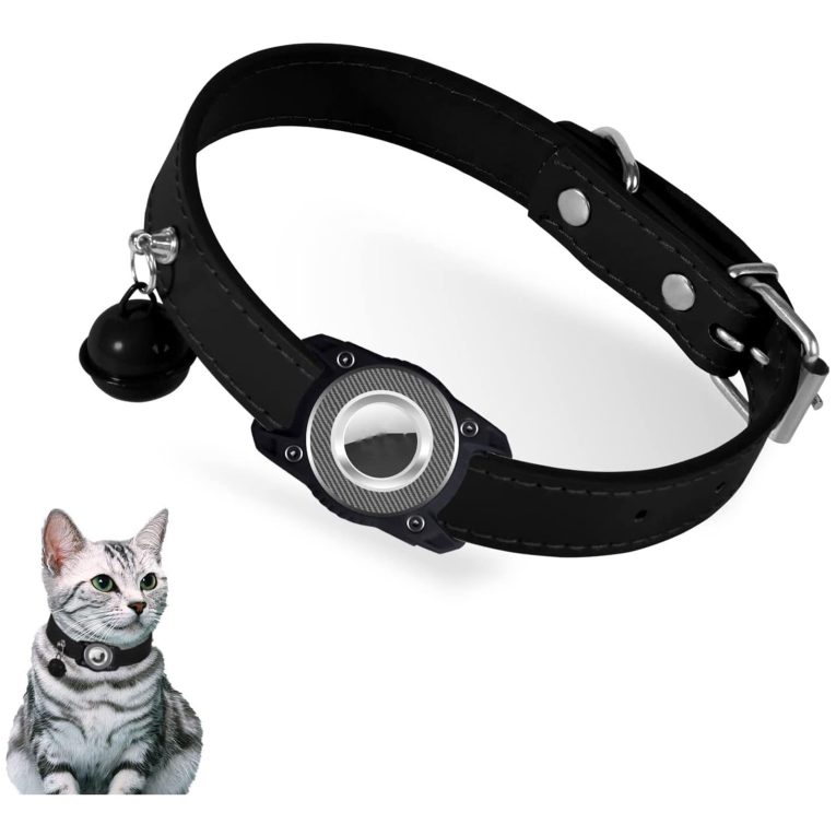 طوق خفيف الوزن لتتبع القطط الصغيرة بتصميم مزود بحامل لجهاز ابل ايرتاج مدمج وجرس ونظام تحديد المواقع العالمي GPS للقطط الصغيرة والجراء من الجنسين من لينجي