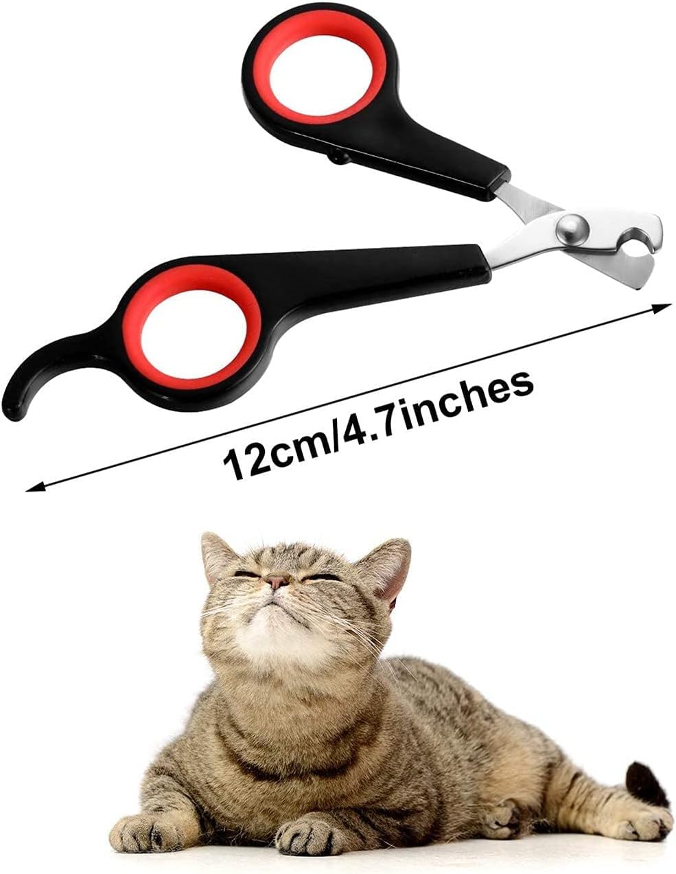 قصافة أظافر من مومو بير للقطط والحيوانات الصغيرة والخنازير الغينية والطيور والجراء والأرانب، أسود مع أحمر