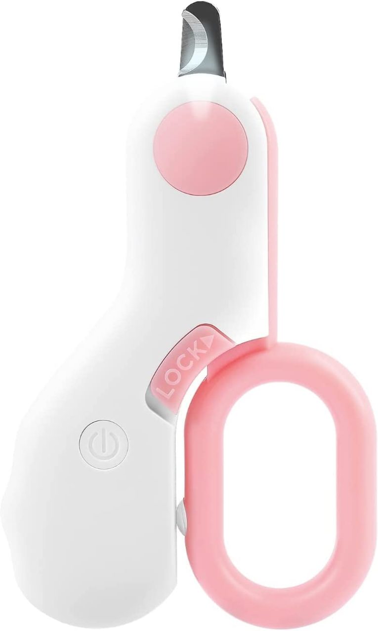 مقص صغير لاظافر الحيوانات الاليفة قصافة اظافر مزودة بضوء LED لتشذيب القطط لتجنب القص الزائد مناسبة للهررة والارانب والطيور والحيوانات الصغيرة الاخرى تجميل من فيسمول