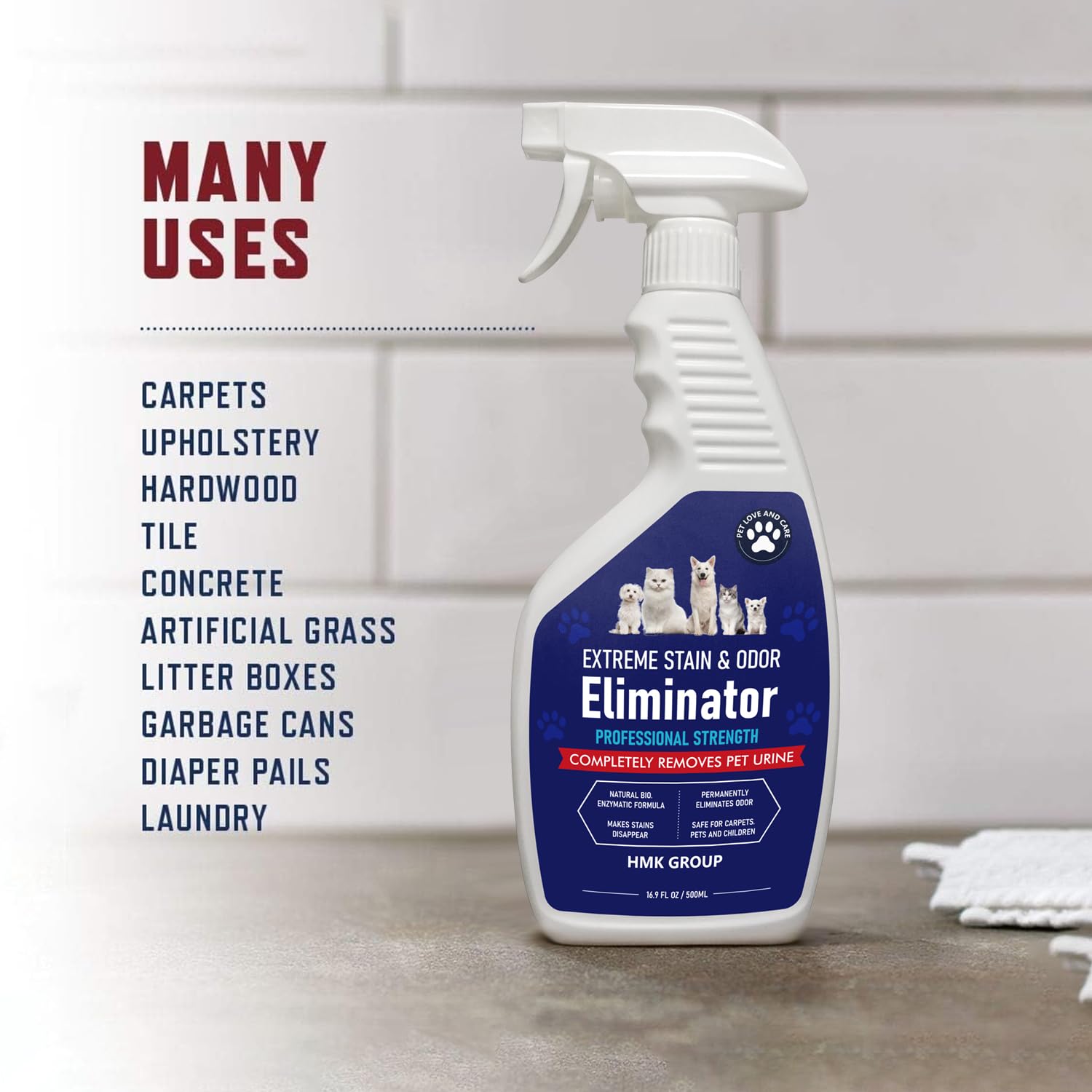 بخاخ مزيل للبقع والروائح الكريهة، بخاخ احترافي قوي لازالة الروائح الكريهة للحيوانات الاليفة - تركيبة انزيمية للبقع والروائح الصعبة للقطط والكلاب والبراز ومنظف البقع ومزيل البول