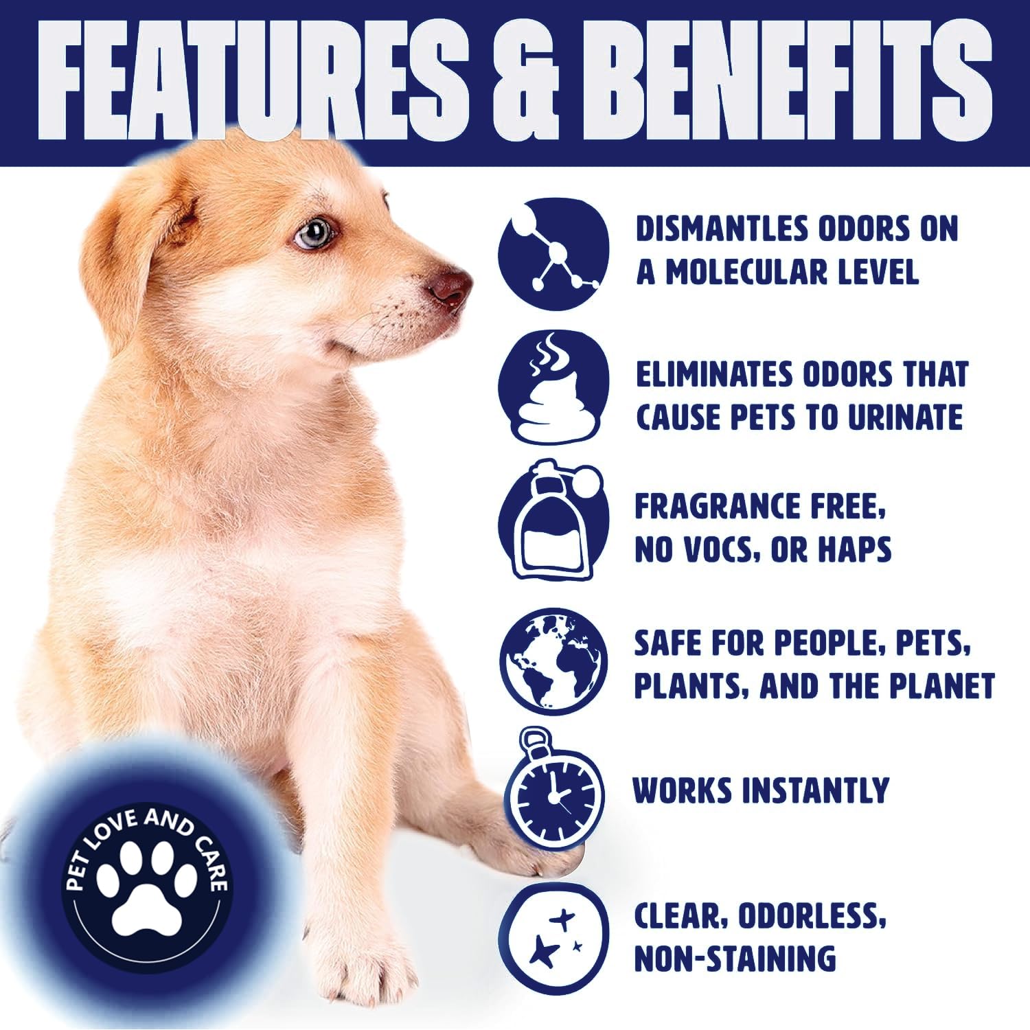 بخاخ مزيل للبقع والروائح الكريهة، بخاخ احترافي قوي لازالة الروائح الكريهة للحيوانات الاليفة - تركيبة انزيمية للبقع والروائح الصعبة للقطط والكلاب والبراز ومنظف البقع ومزيل البول