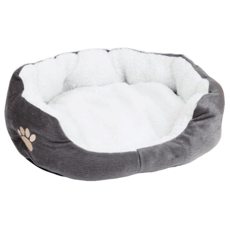 قطعة واحدة من سرير الحيوانات الأليفة الدافئ، وسادة للحيوانات الاليفة قابلة للازالة، وسادة ناعمة ومستديرة، مستلزمات الحيوانات الاليفة للكلاب الصغيرة والقطط، لون رمادي، اصدار جديد وشائع