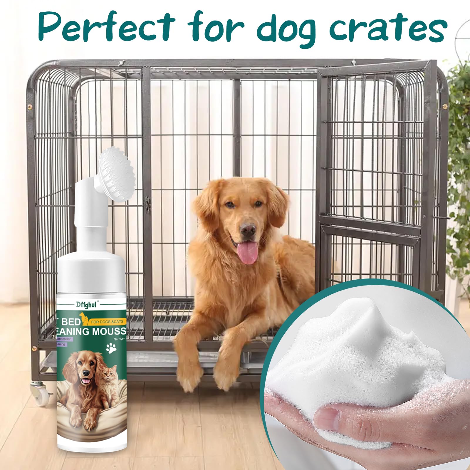 مزيل البقع والروائح الكريهة للحيوانات الاليفة من دي اف اف جي اتش او ال - منظف رغوي متعدد الاغراض لازالة بقع الحيوانات الاليفة - بدون شطف - مناسب للسجاد واسرة الحيوانات الاليفة (1)